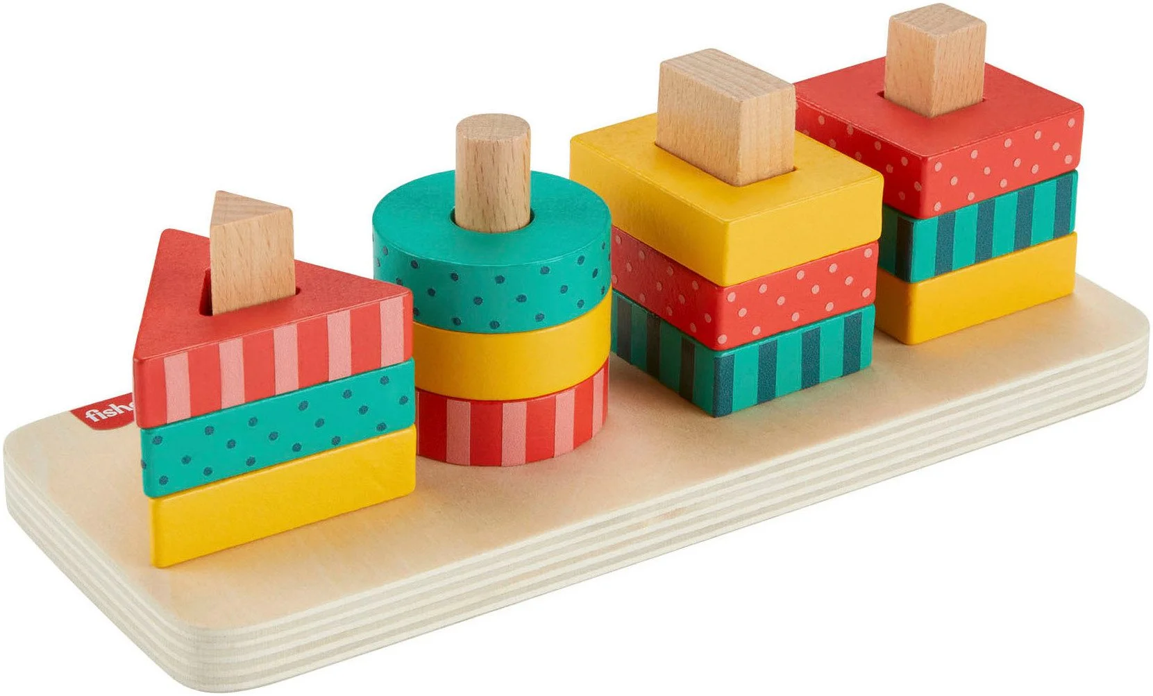 Formen-Stapel- & Sortierspielzeug aus Holz – 13-teilig